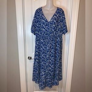 BloomChic Plus Blue Floral Print Dress NWT